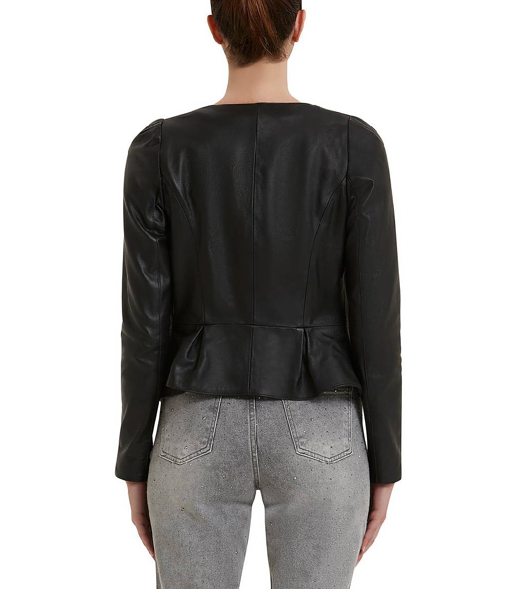 Loriblu Giacca in pelle nera Promozione