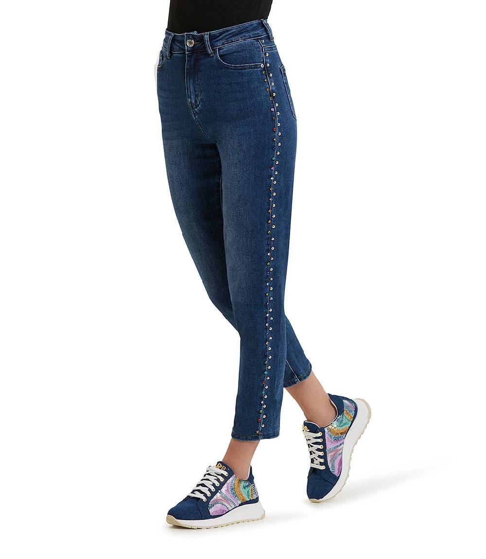 Loriblu Jeans a gamba dritta con cristalli Promozione Limitata