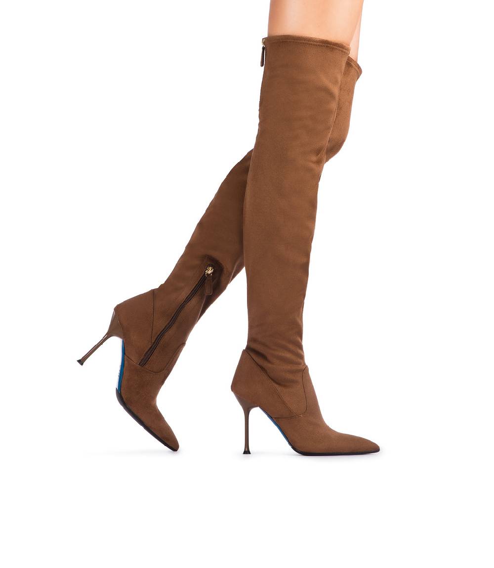 Loriblu Cuissardes in faux camoscio marrone Sconto di tempo limitato