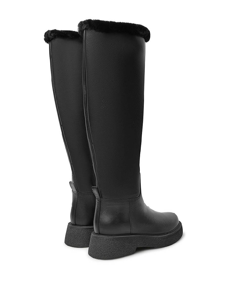 Loriblu Stivali in pelle e shearling nero Presa