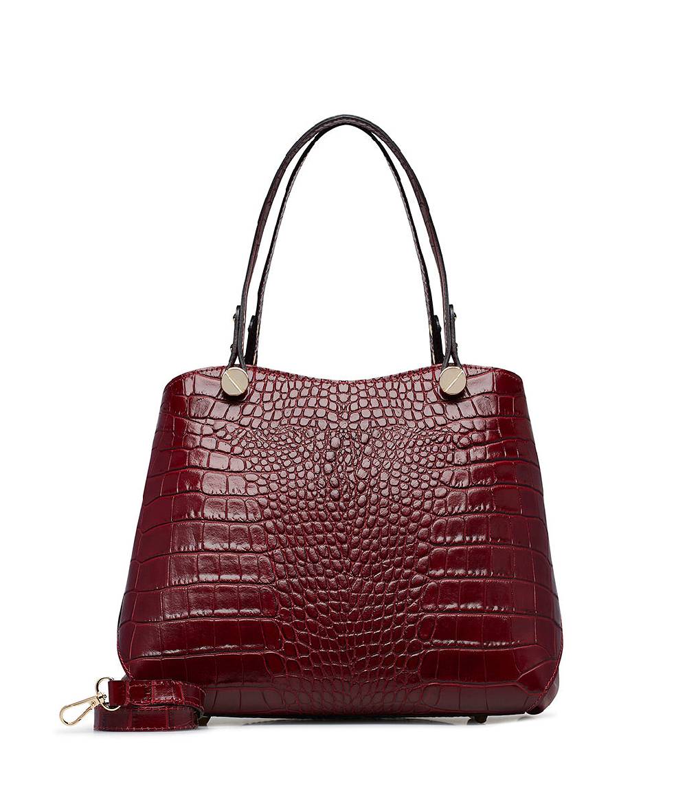 Loriblu Borsa tote bordeaux in pelle stampa cocco Pezzi Unici