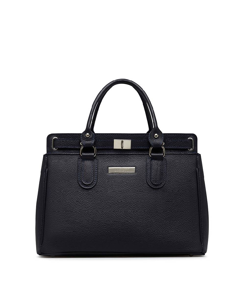Loriblu Borsa tote in pelle testurizzata blu Soddisfazione Garantita