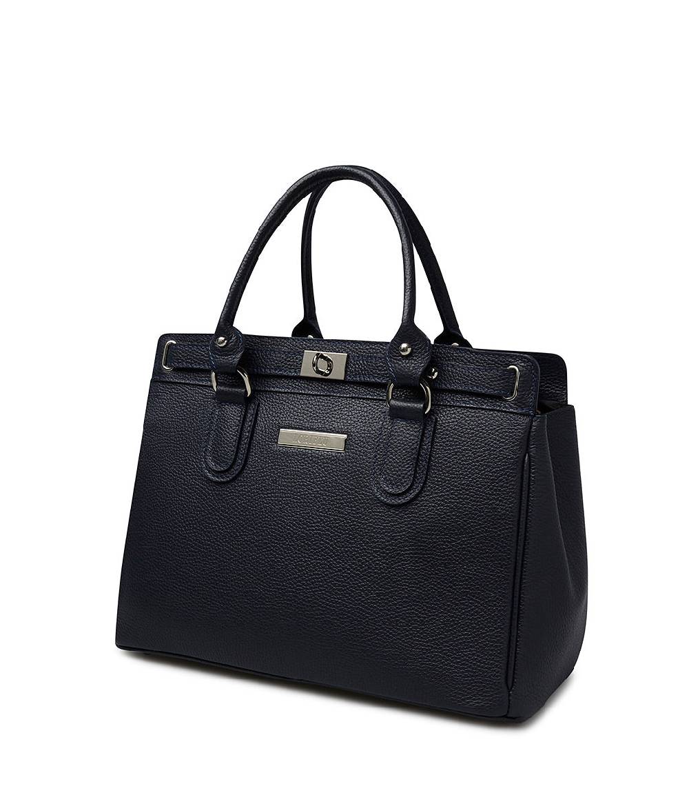 Loriblu Borsa tote in pelle testurizzata blu Soddisfazione Garantita
