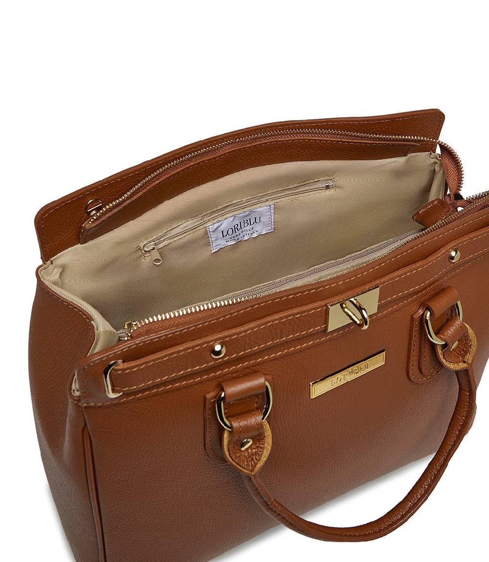 Loriblu Borsa tote in pelle testurizzata marrone Negozi Online
