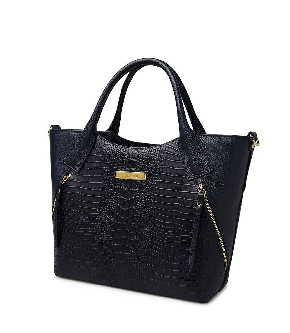 Loriblu Borsa tote blu notte in pelle stampata Consegna Veloce