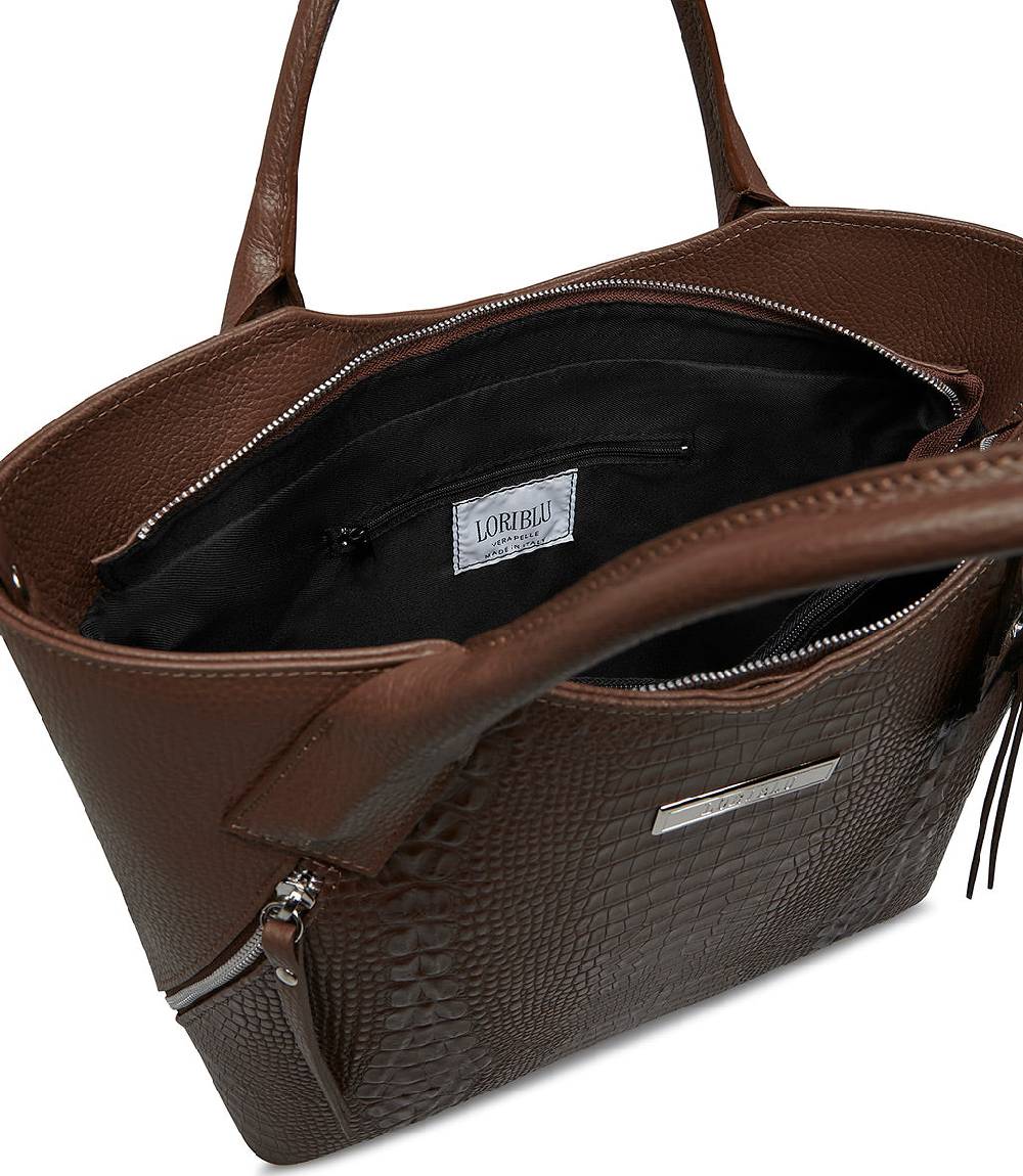 Loriblu Borsa tote cuoio in pelle stampata Fino Al -60%