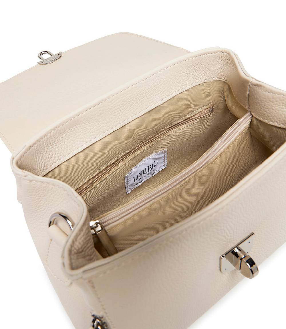Loriblu Borsa a mano beige in pelle martellata Shopping Online