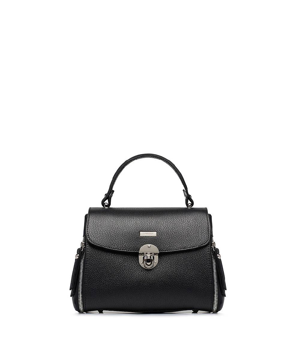 Loriblu Borsa a mano nera in pelle martellata Sottocosto