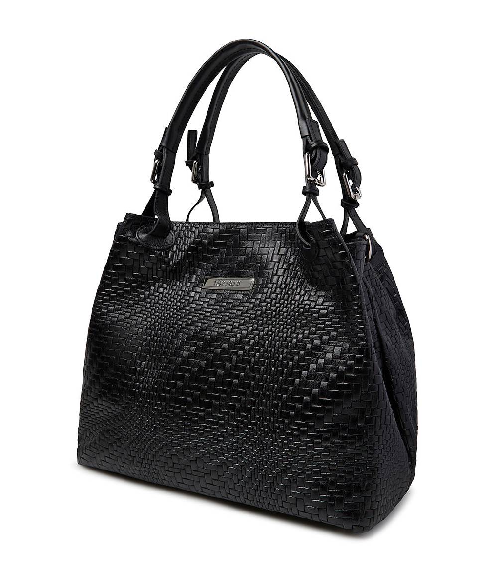 Loriblu Borsa tote in pelle intrecciata nera Convenienza