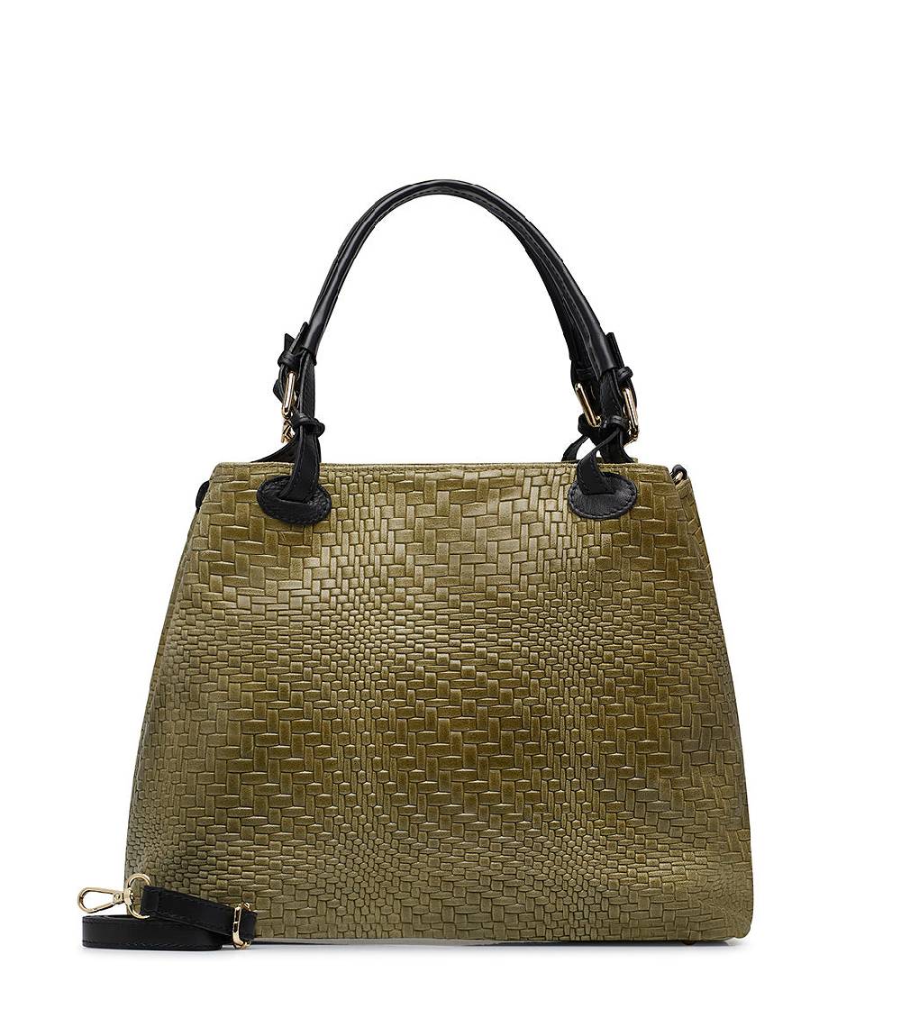 Loriblu Borsa tote in pelle intrecciata verdone Novità
