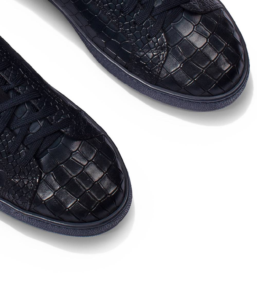 Loriblu Sneakers in pelle effetto coccodrillo blu Offerta
