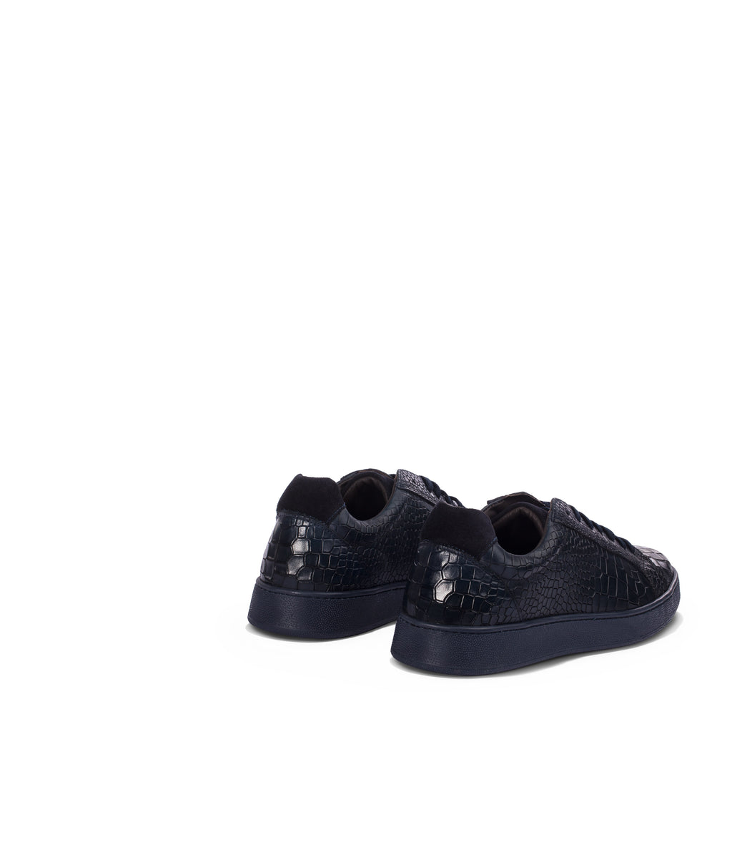Loriblu Sneakers in pelle effetto coccodrillo blu Offerta
