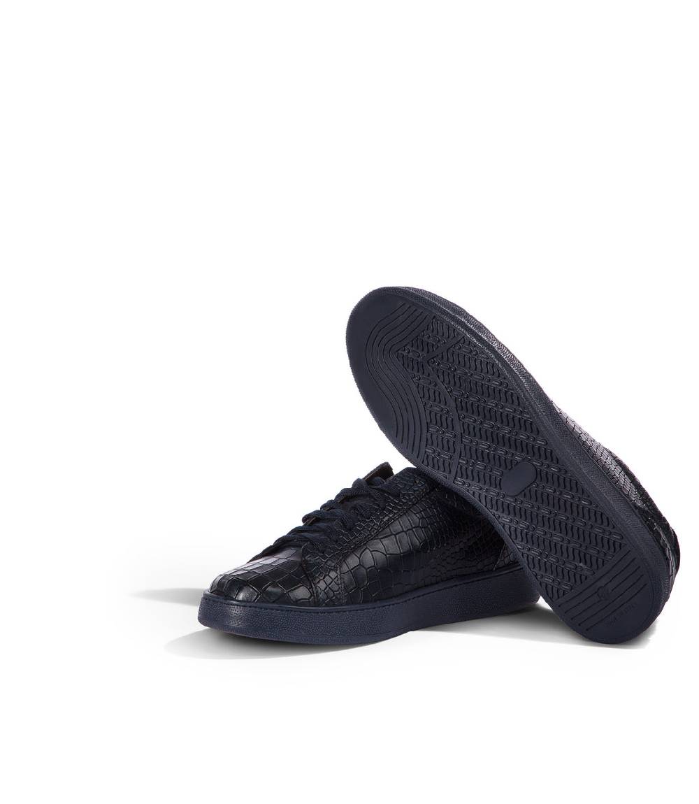 Loriblu Sneakers in pelle effetto coccodrillo blu Offerta