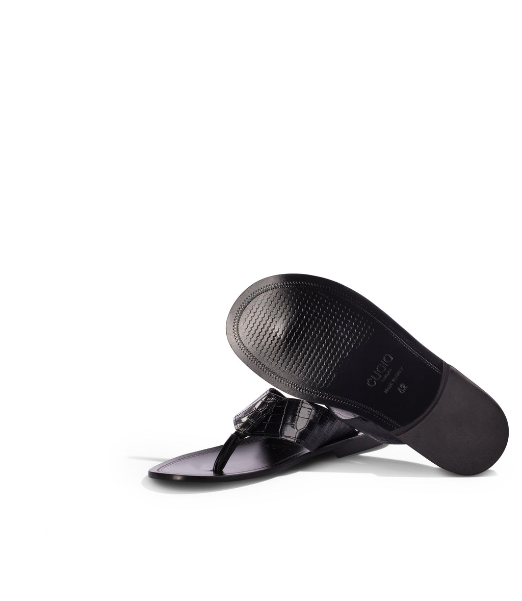Loriblu Sandali infradito in pelle nera Economico