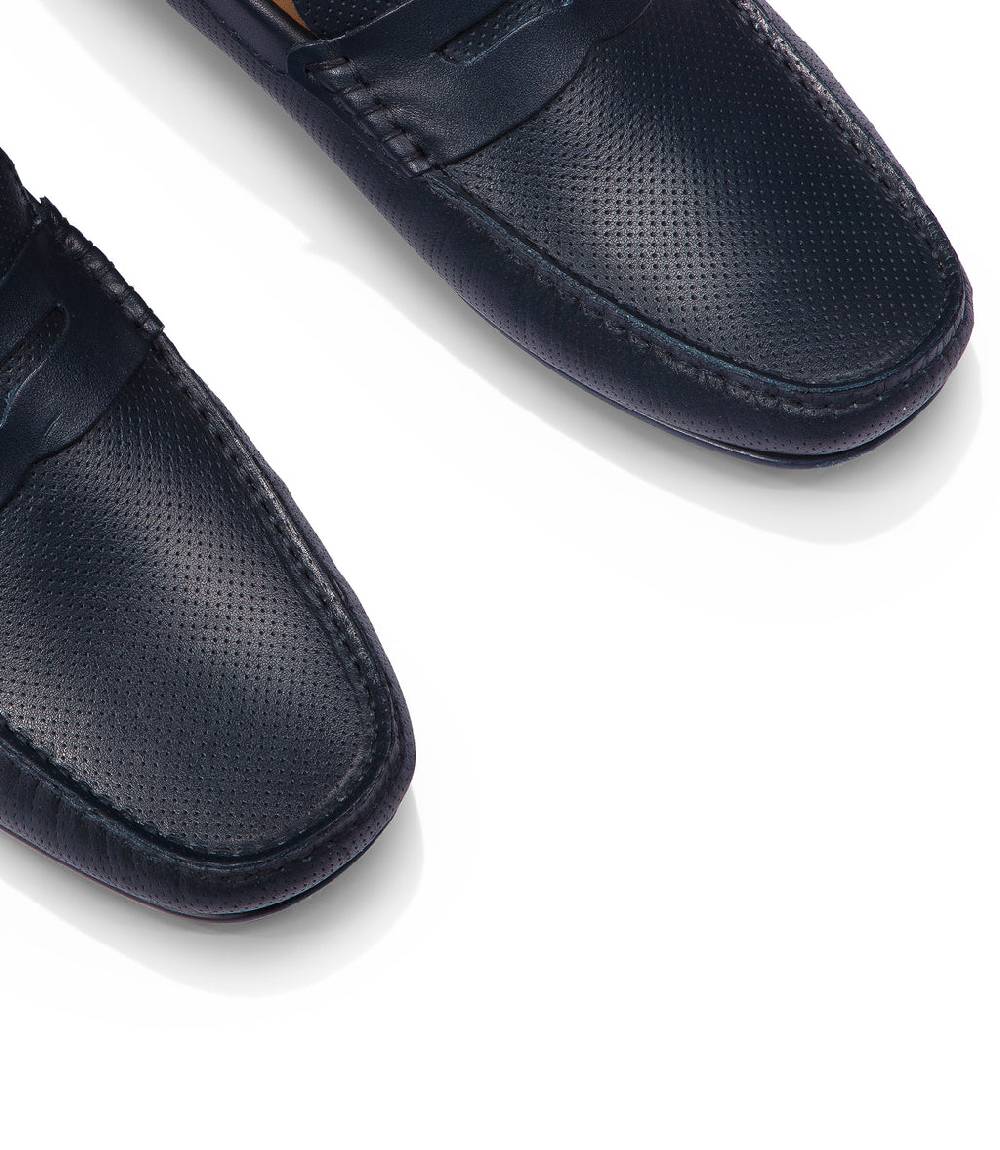 Loriblu Mocassini in nappa traforata blu scuro Hotsell