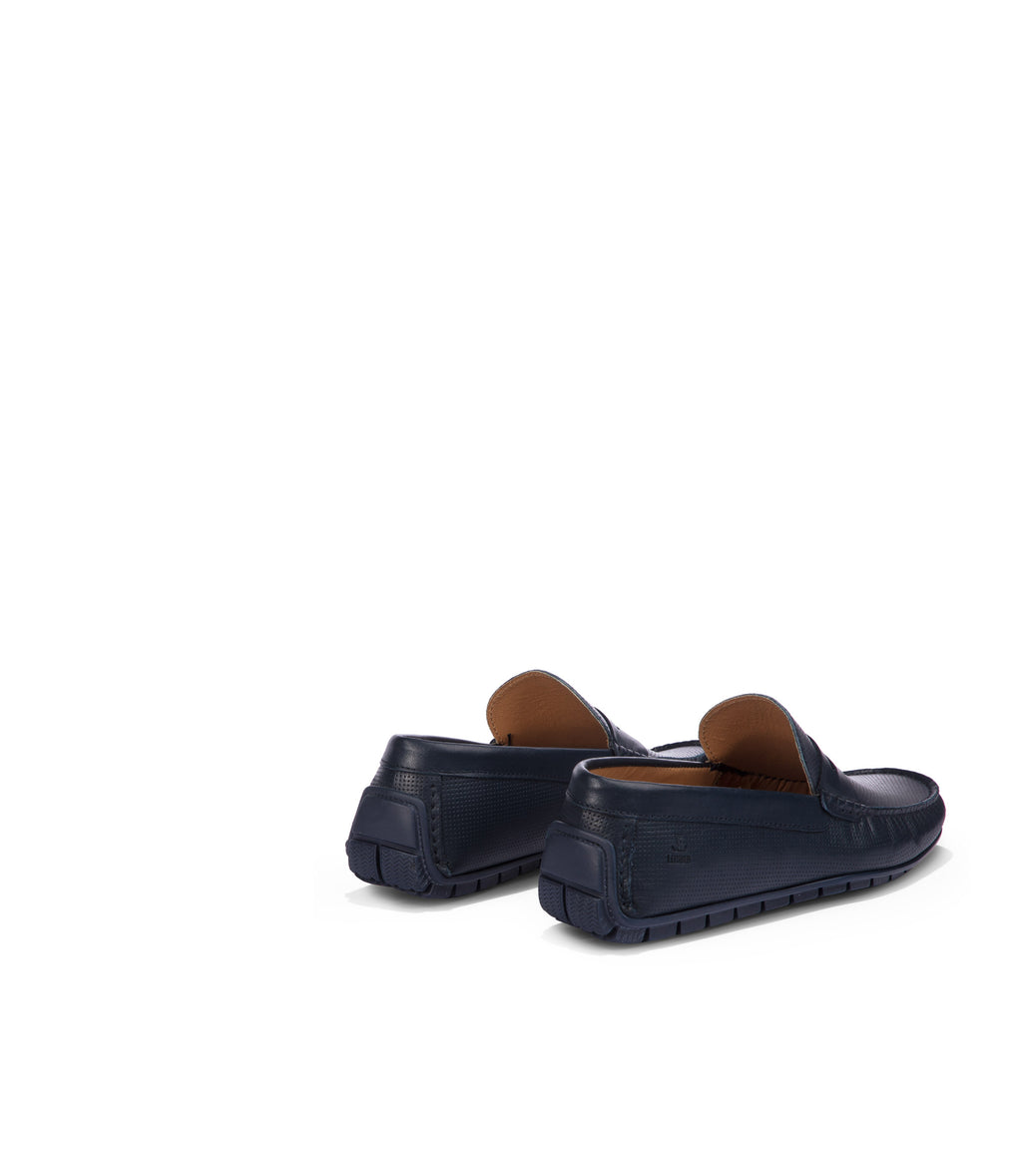 Loriblu Mocassini in nappa traforata blu scuro Hotsell