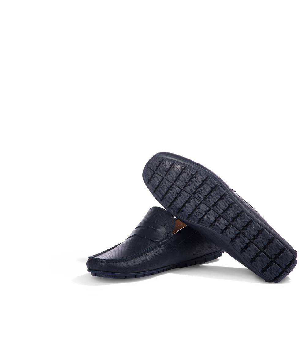 Loriblu Mocassini in nappa traforata blu scuro Hotsell