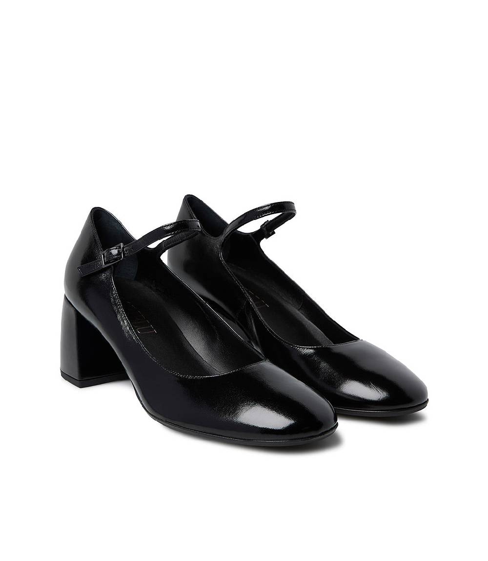 Loriblu Décolleté Mary Jane in pelle lucida nera con cinturino Moda