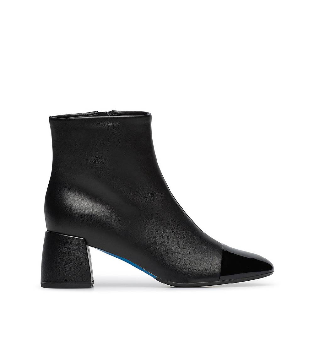 Loriblu Stivaletto nappa nero con punta in vernice In Linea