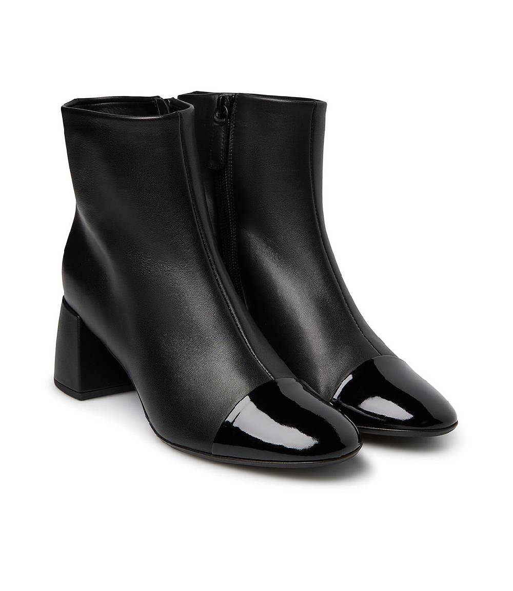 Loriblu Stivaletto nappa nero con punta in vernice In Linea