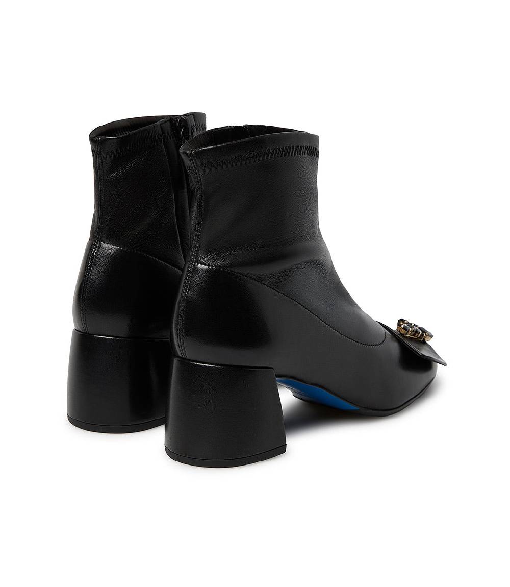 Loriblu Stivaletto in nappa nero con Logo Signature cristalli Promozione