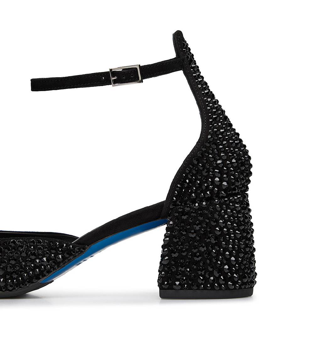 Loriblu Décolleté Mary Jane in camoscio nero con cristalli all-over Novità