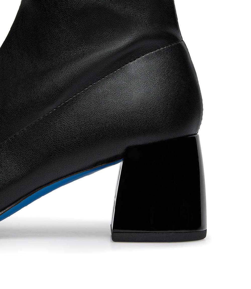 Loriblu Stivaletto in pelle nera con dettagli in vernice Presa