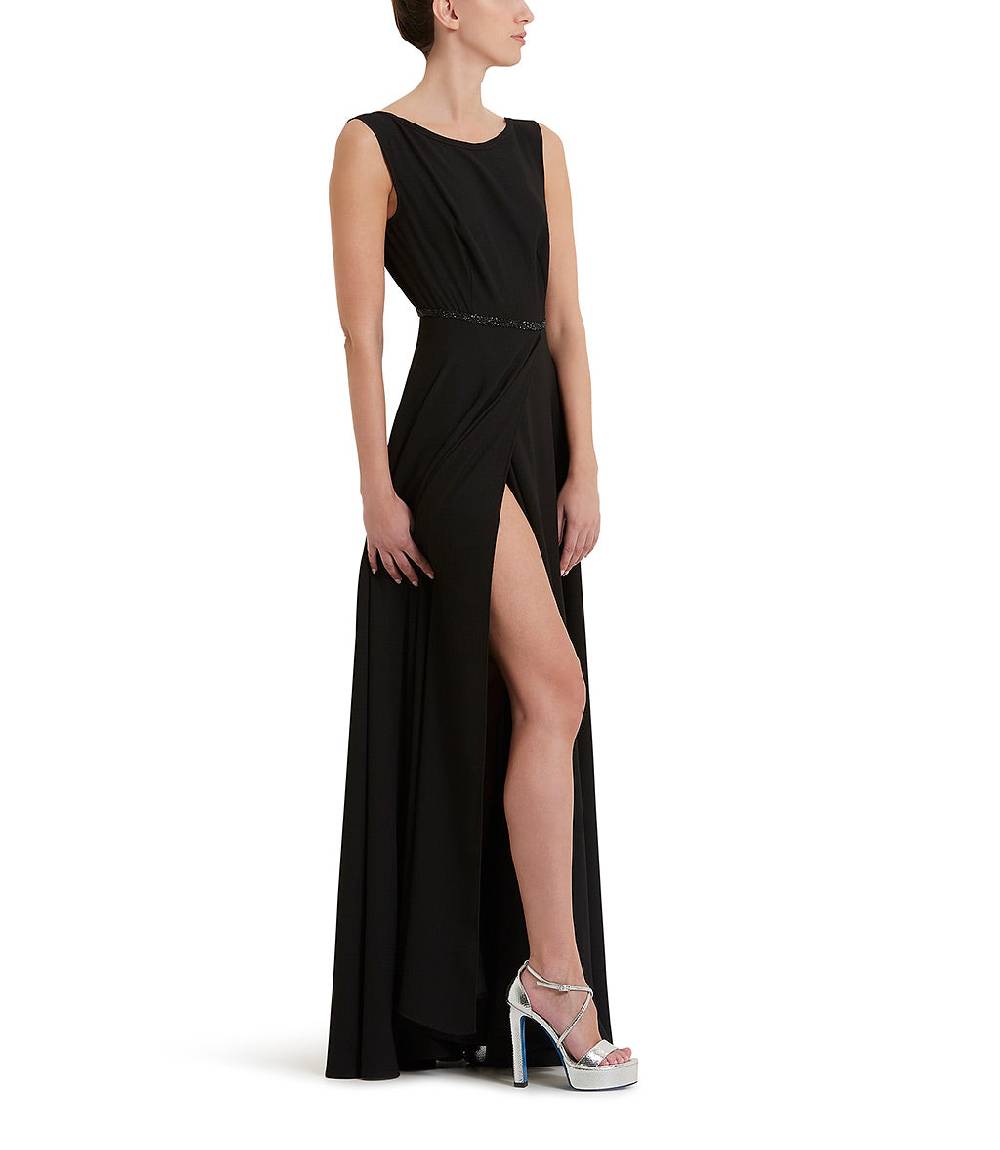 Loriblu Abito nero lungo con cristalli Saldi Di Fabbrica