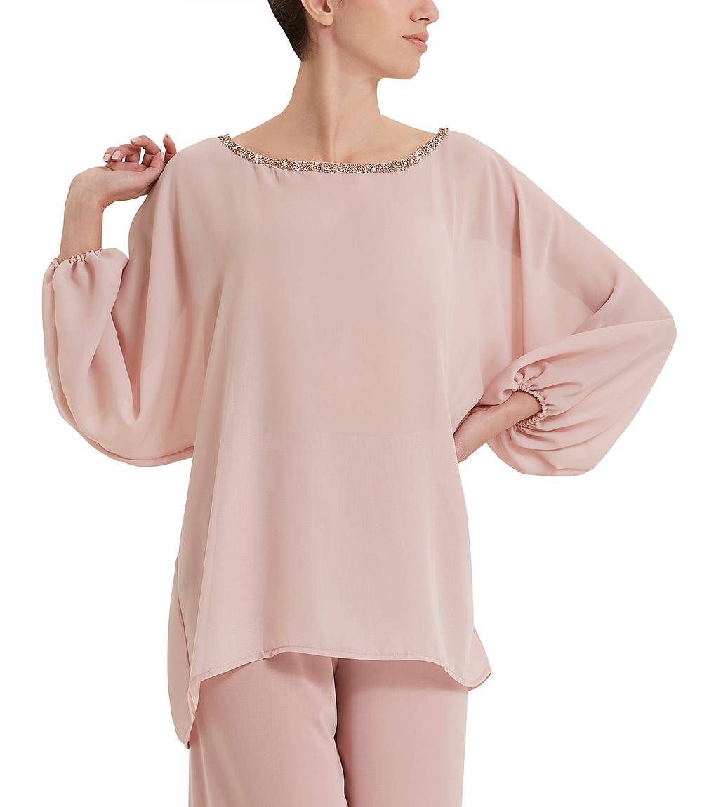 Loriblu Blusa georgette rosa cipria Italia