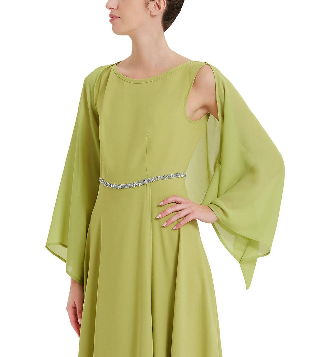Loriblu Stola georgette verde acido Nuovo
