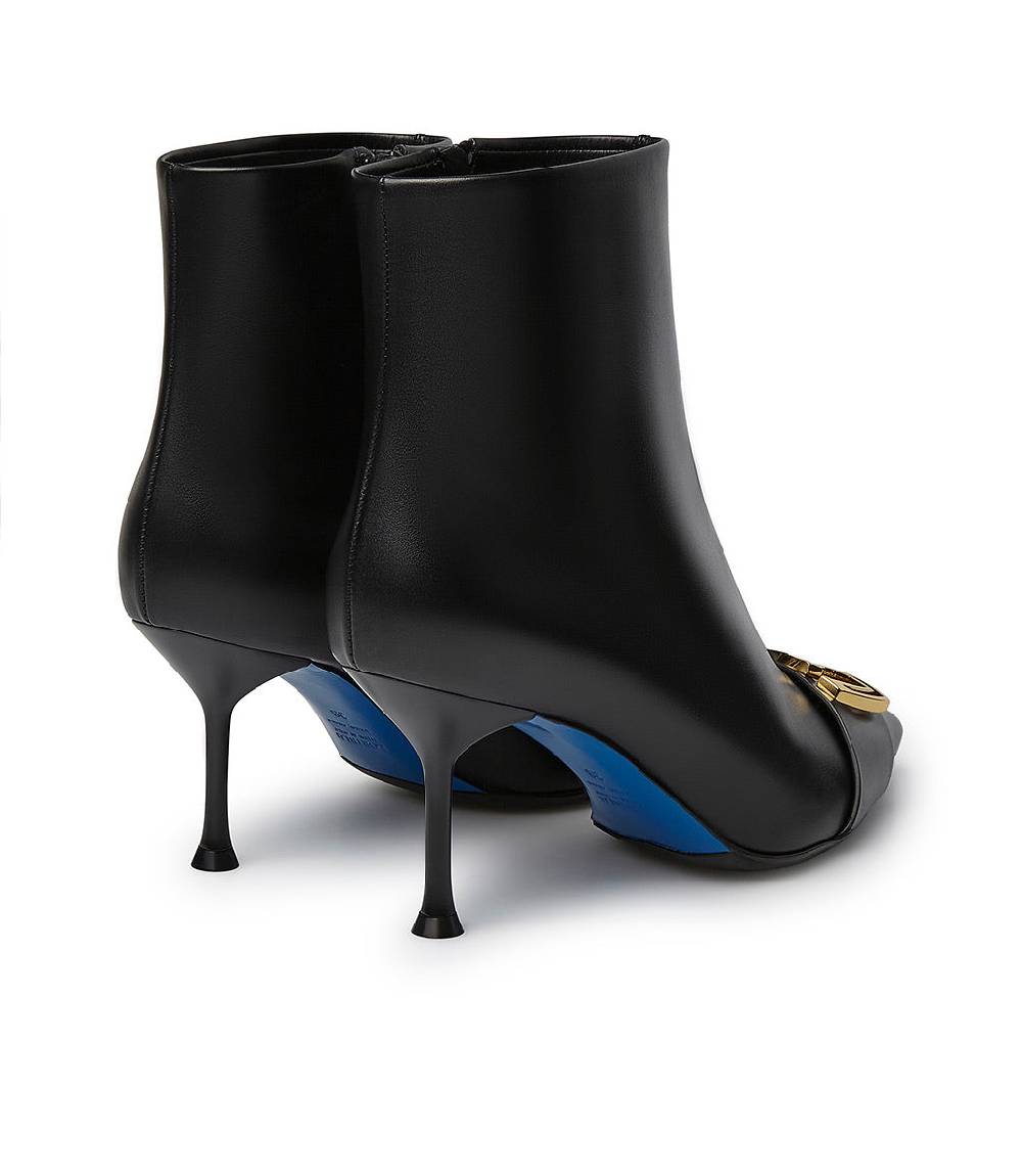 Loriblu Stivaletti in pelle nera con placca-logo Shopping Online