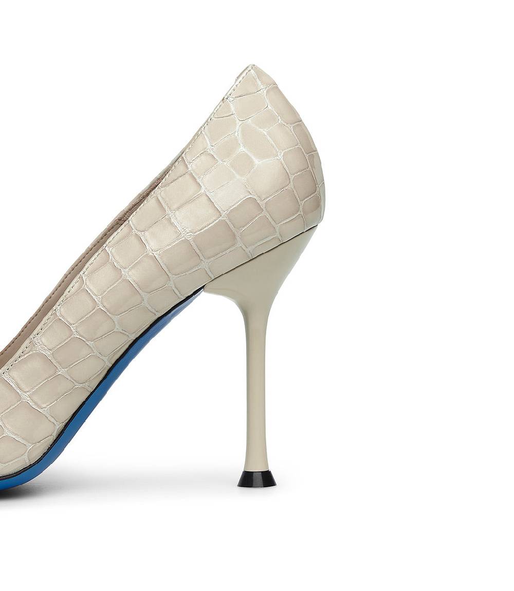 Loriblu Decollete in pelle testurizzata beige Sottocosto