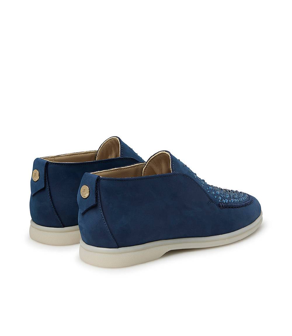 Loriblu Mocassini in pelle blu con cristalli Negozio