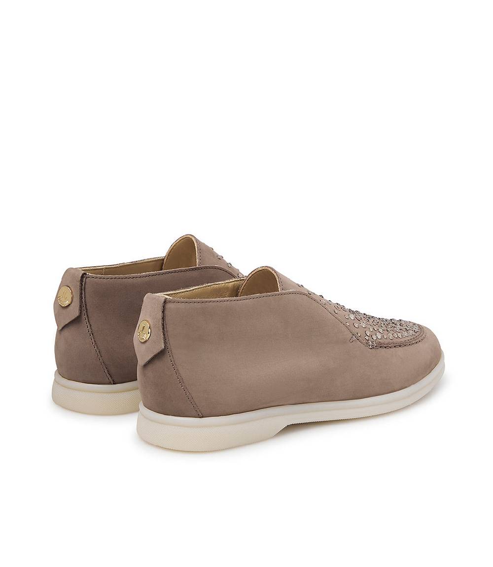 Loriblu Mocassini in pelle fango con cristalli In Saldo