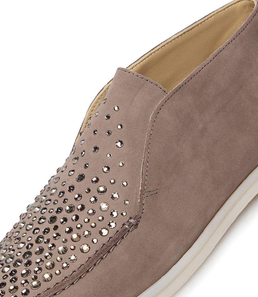 Loriblu Mocassini in pelle fango con cristalli In Saldo