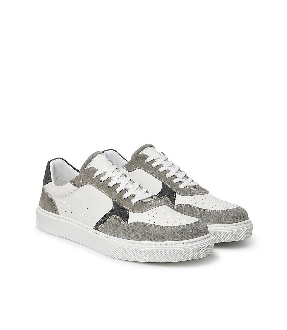 Loriblu Sneaker in pelle bianca e camoscio tortora Italia