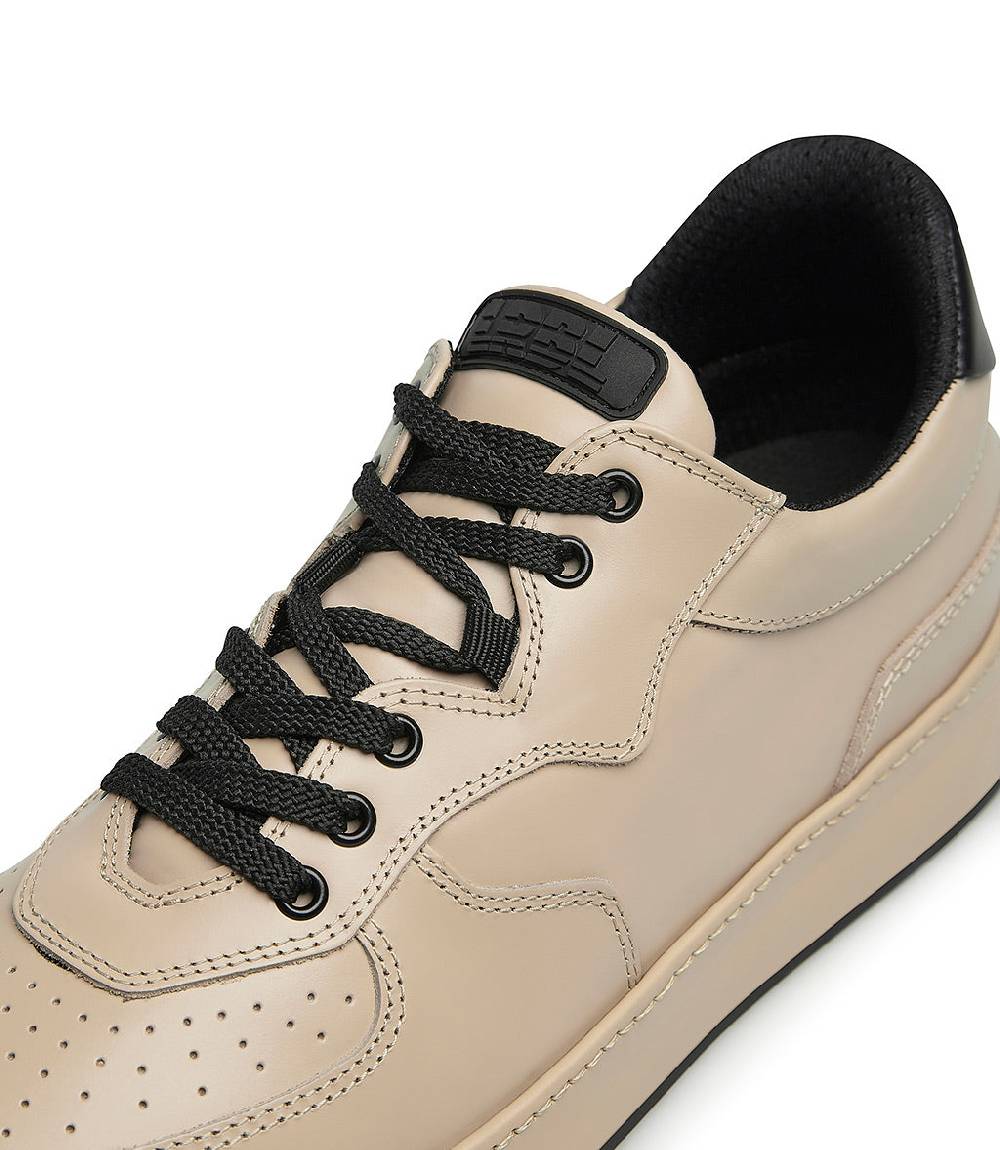 Loriblu Sneakers in pelle beige e nero Vendita
