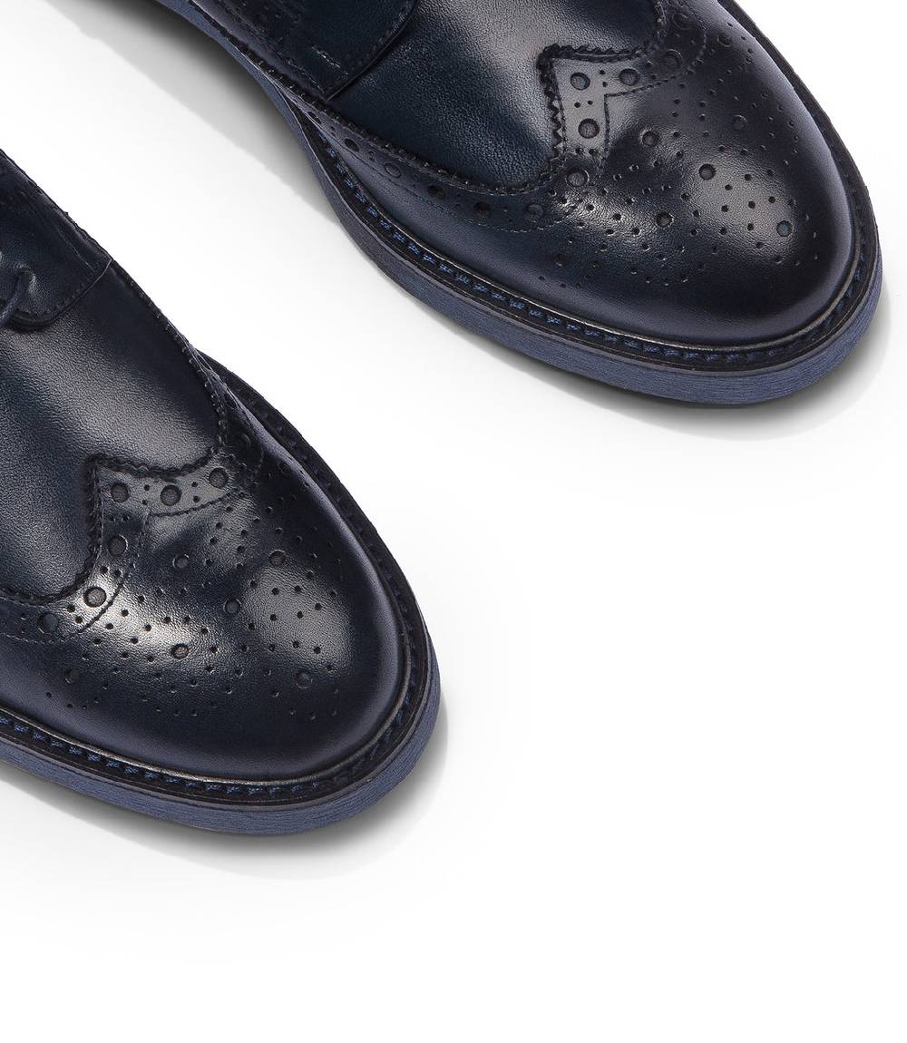 Loriblu Derby in pelle brogue blu Sconti questo mese