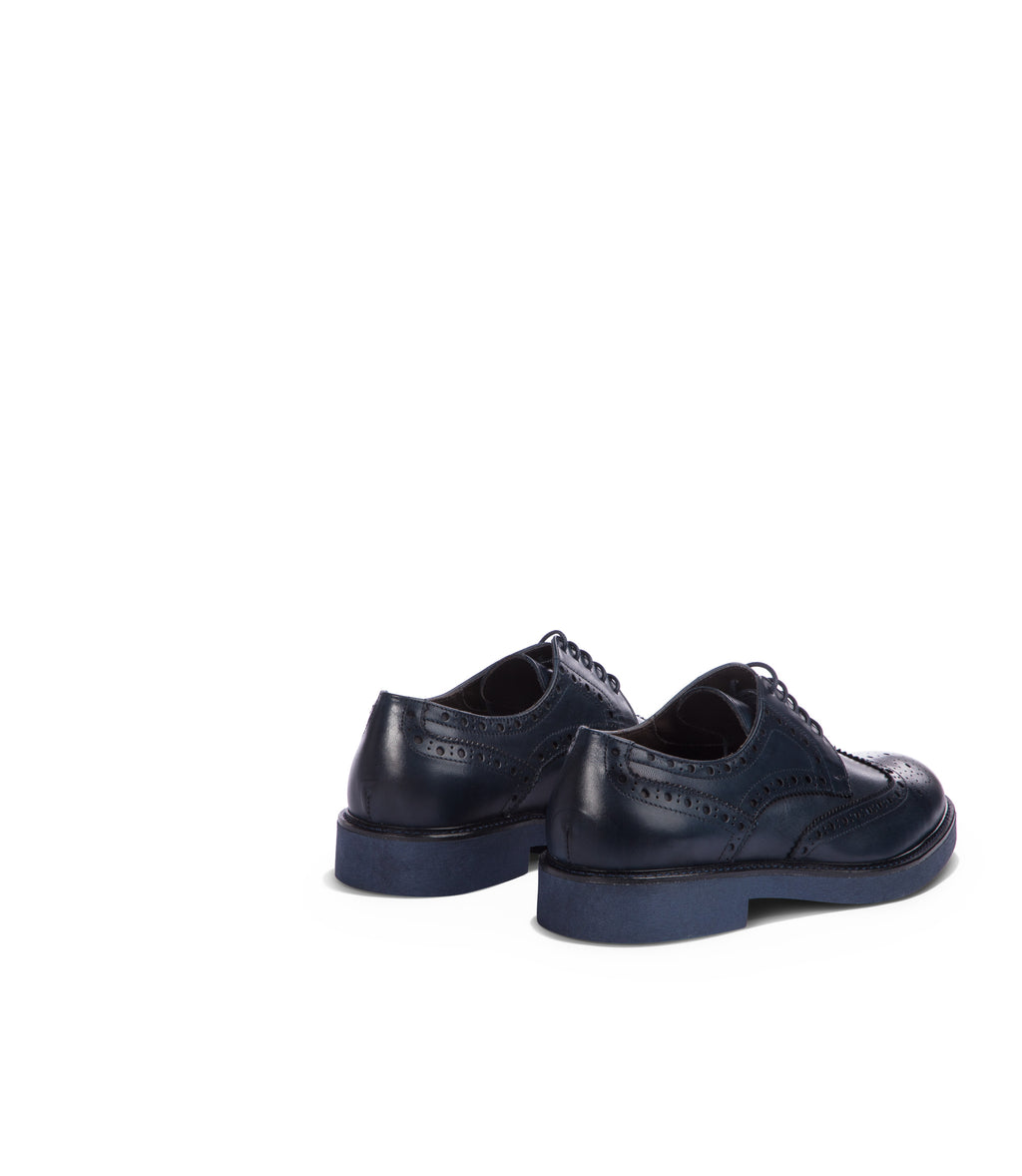 Loriblu Derby in pelle brogue blu Sconti questo mese