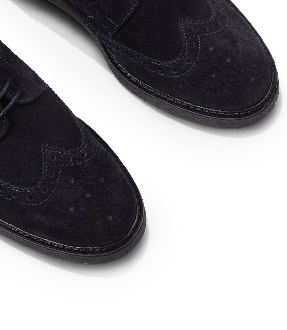 Loriblu Derby in camoscio brogue blu Italy