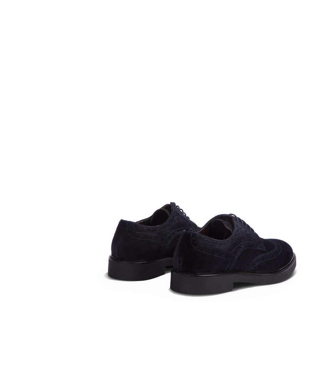 Loriblu Derby in camoscio brogue blu Italy