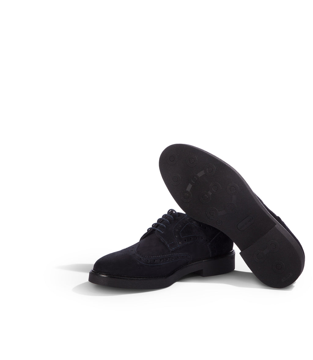Loriblu Derby in camoscio brogue blu Italy
