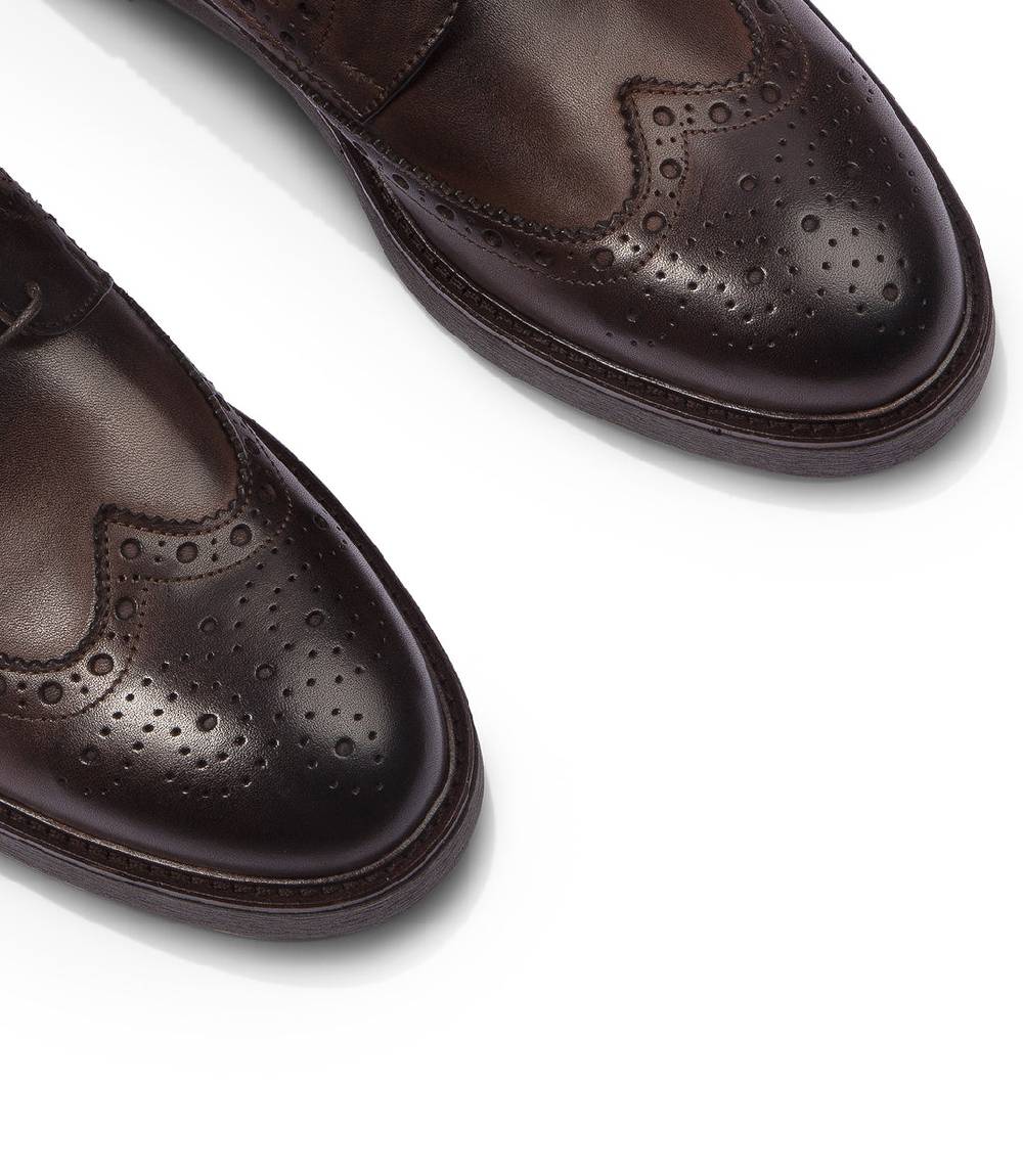 Loriblu Derby in pelle brogue marrone Italia