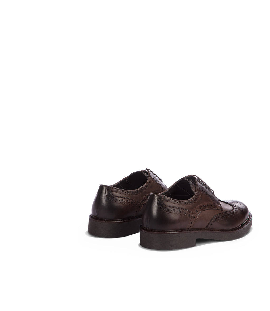 Loriblu Derby in pelle brogue marrone Italia