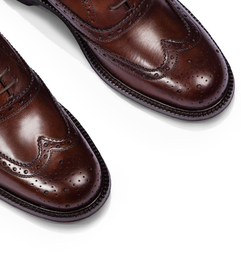 Loriblu Stringate oxford in pelle brogue marrone Acquista Ora