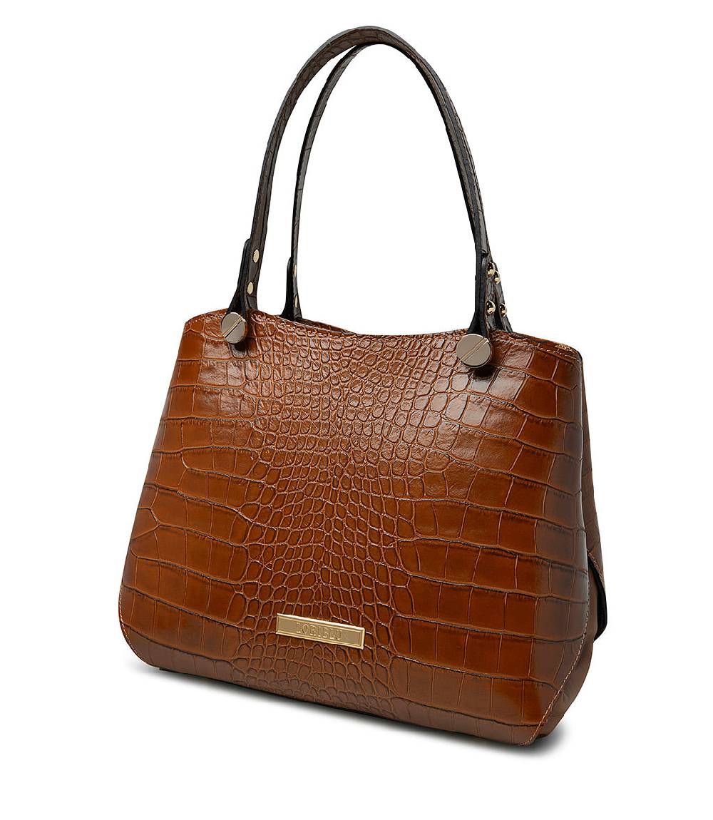 Loriblu Borsa tote cuoio in pelle stampa cocco Consegna Veloce