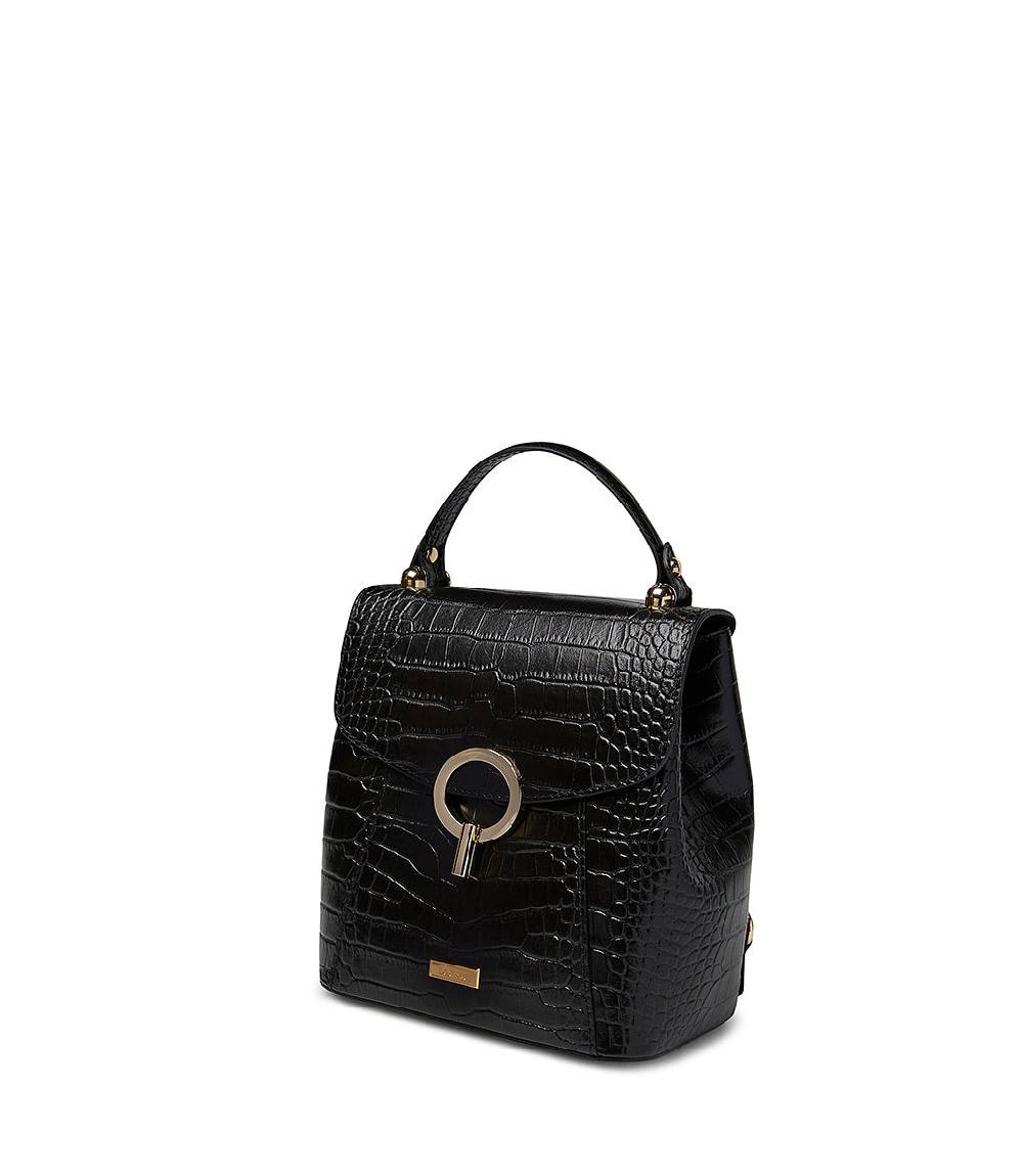 Loriblu Borsa a mano nera in pelle stampa cocco Promozione Limitata