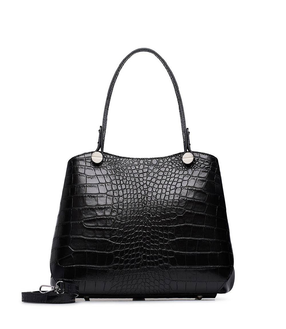 Loriblu Borsa nera in pelle stampa cocco Fino Al -60%