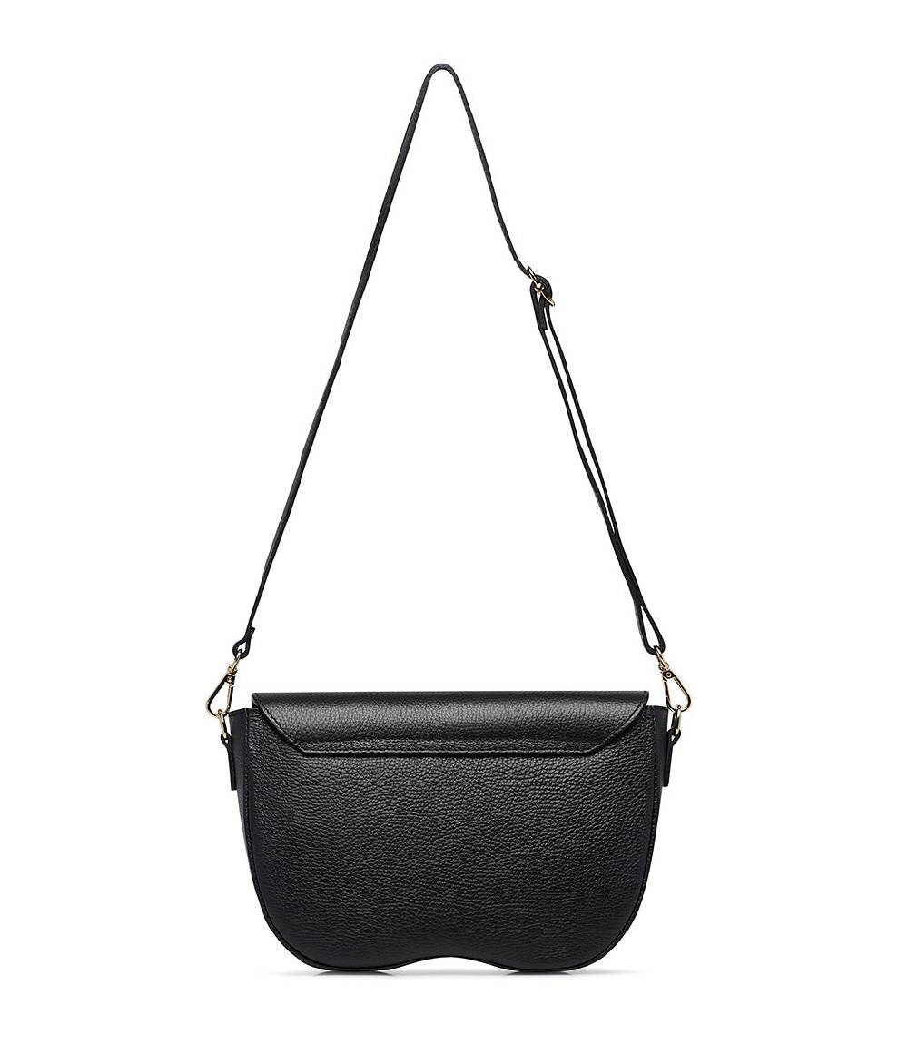Loriblu Borsa a tracolla in pelle nera testurizzata Shopping Online
