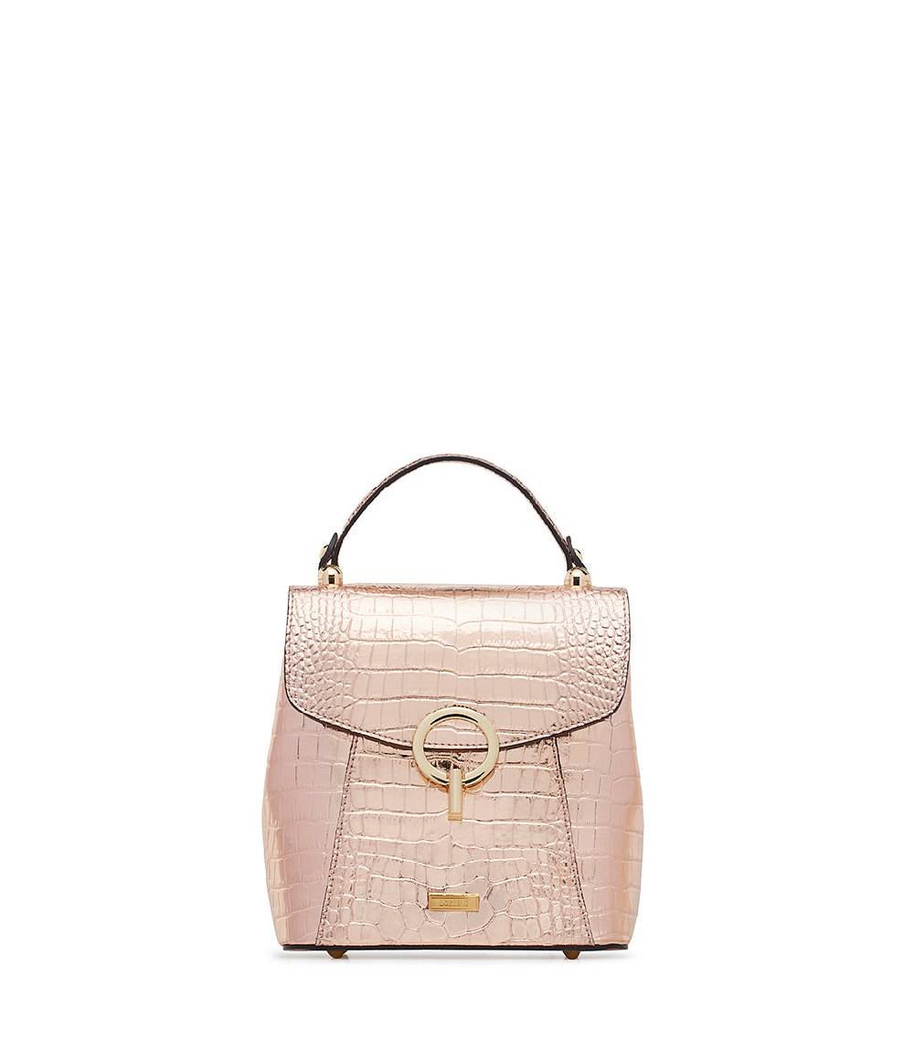 Loriblu Borsa a mano rosa in pelle laminata stampa cocco Affare Del Giorno